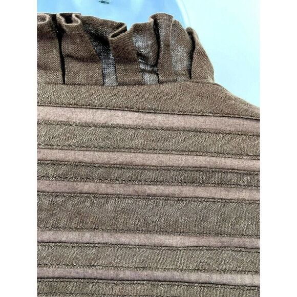 Lafayette 148 Brown Blazer Jacket Size 8 Hook Ruffle Linen Blend Dressy Feminine - Picture 6 of 12